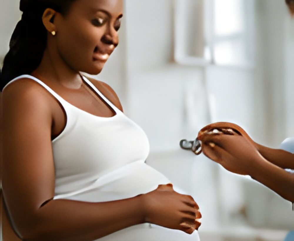 A pregnant woman during a check-up