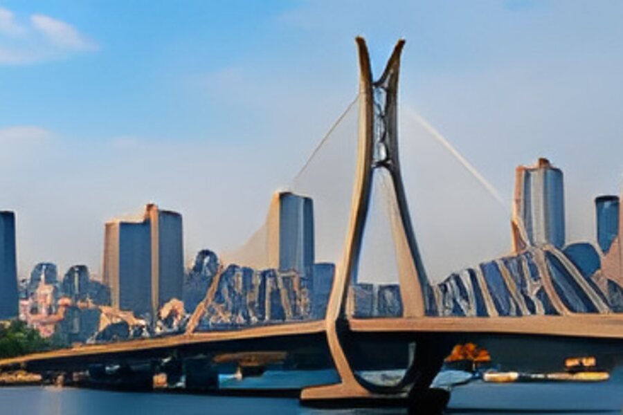 Lagos skyline and bridge